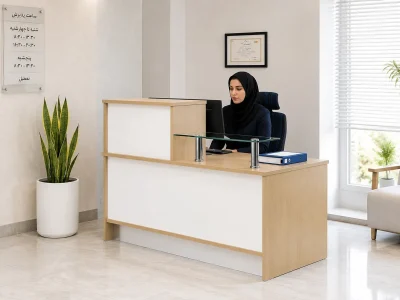 11 خطای رایج در خرید میز کانتر که هزینههای شما را افزایش میدهد! 1 میز پذیرش منشی مطب